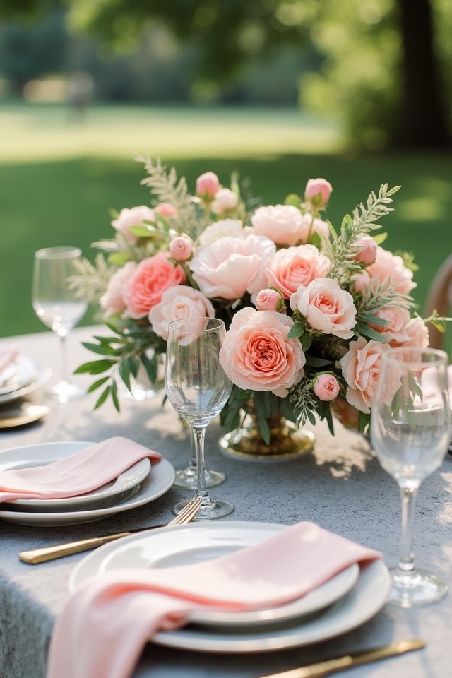 coral and gray elegance