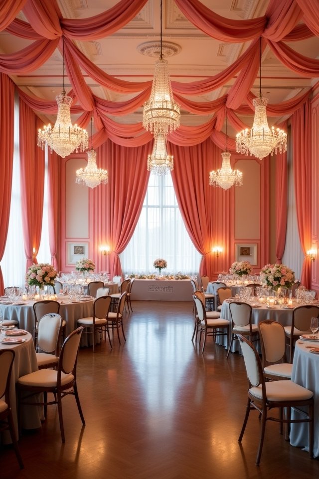 coral and light gray elegance