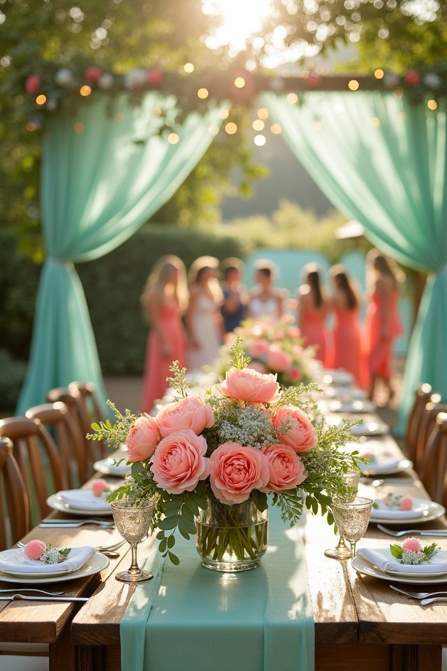 coral and mint wedding bliss