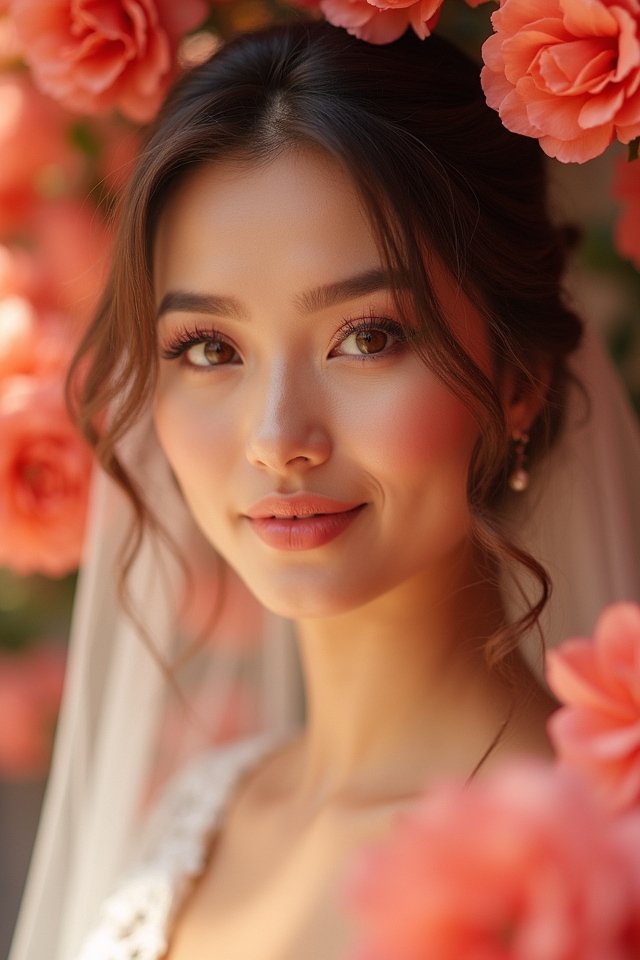 coral blush and highlights