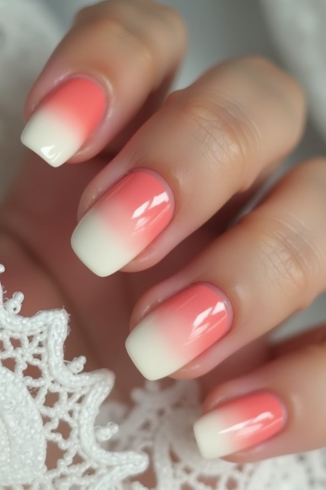 coral to cream ombre