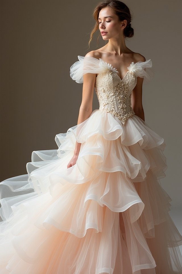 couture layered bridal gown