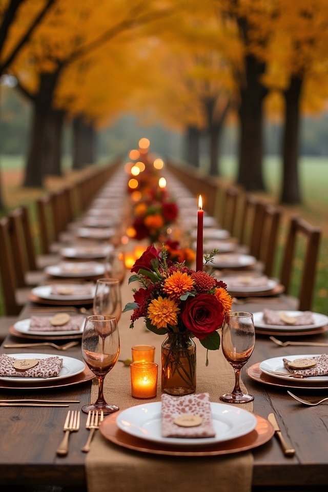 cozy autumn bonfire gathering