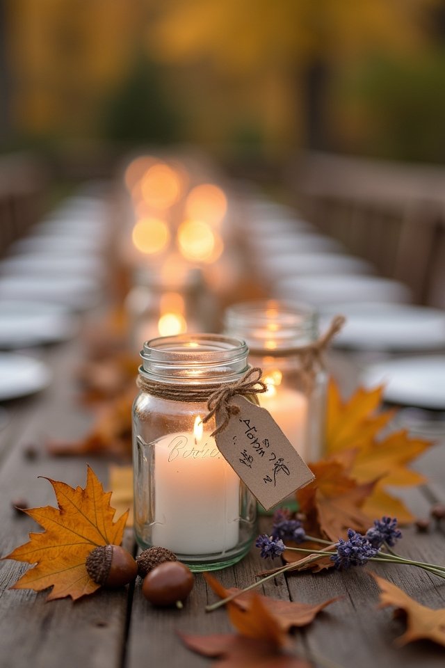 cozy autumn mason jar candles