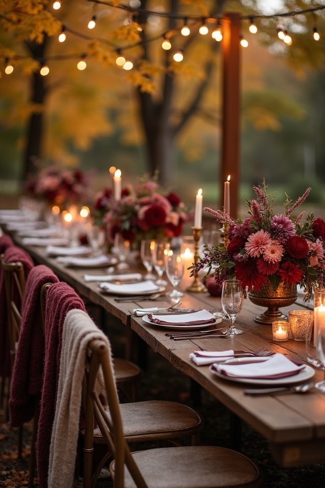 cozy autumn wedding decor