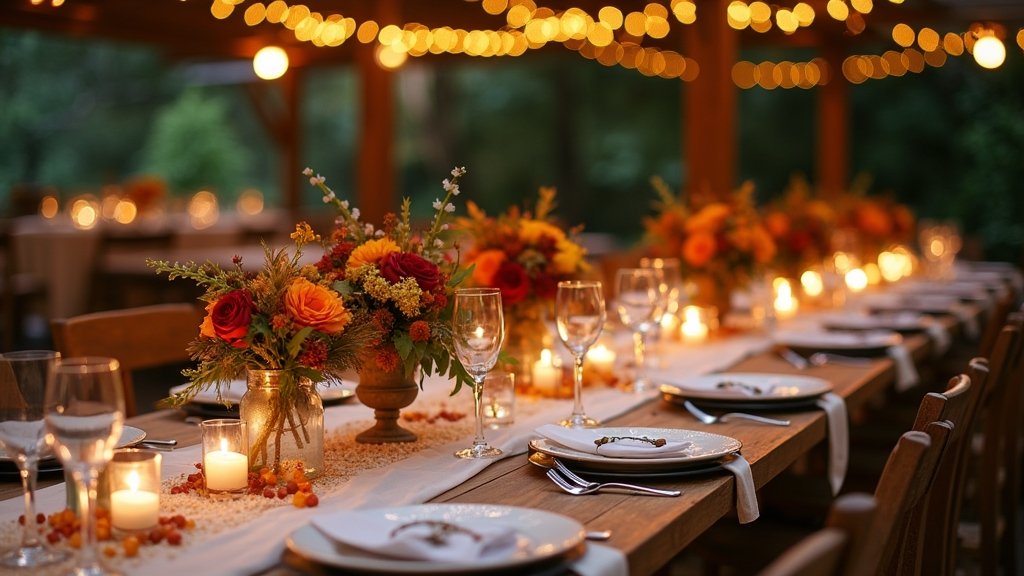 cozy autumn wedding decor