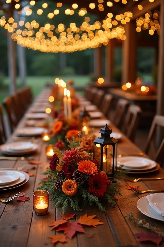 cozy candlelight and string lights