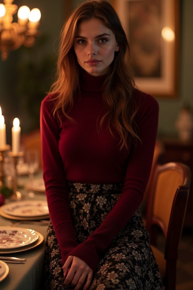 cozy chic festive outfit