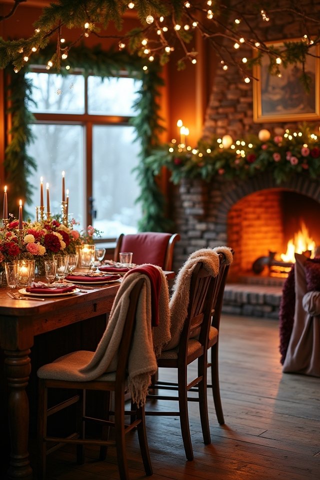 cozy fireplace wedding ambiance