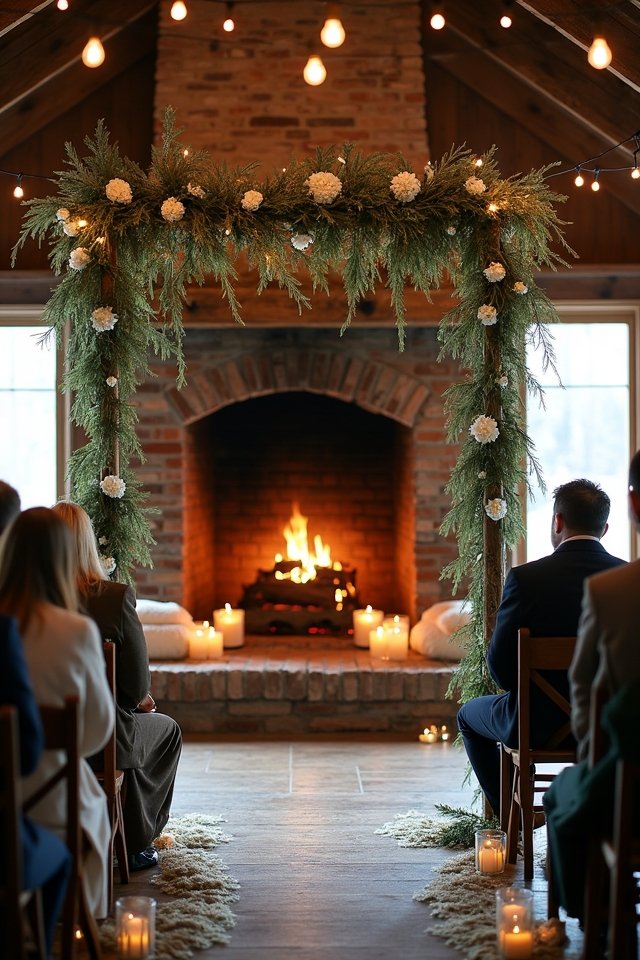 cozy fireplace wedding ideas