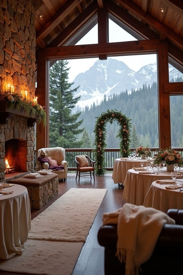 cozy mountain lodge wedding