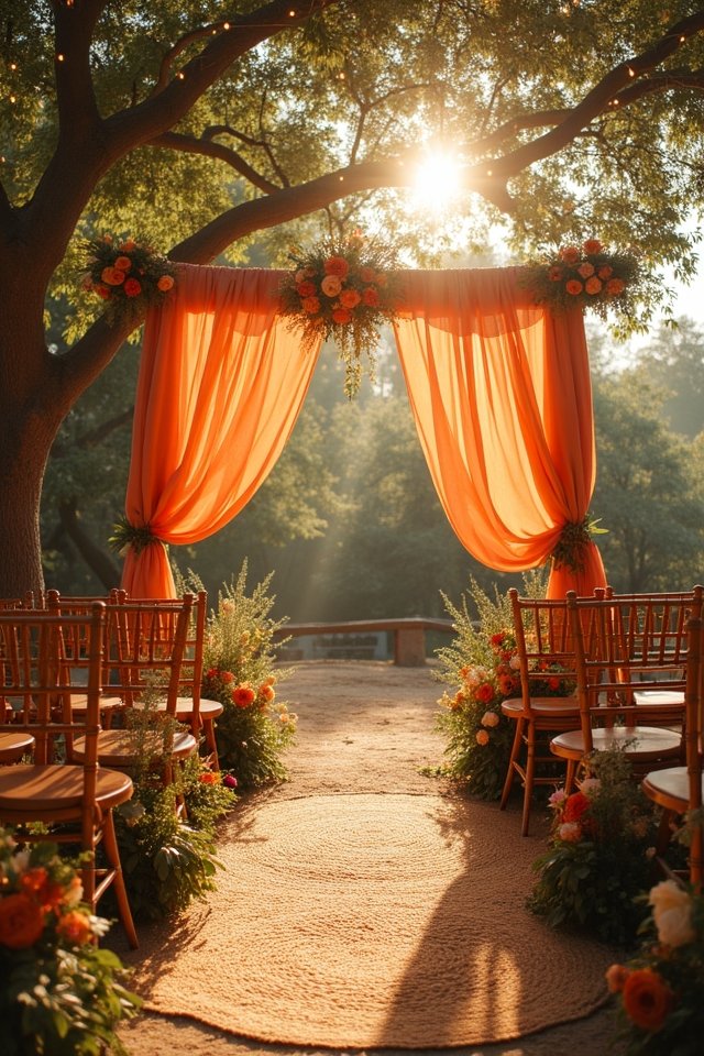 cozy outdoor ceremony accents