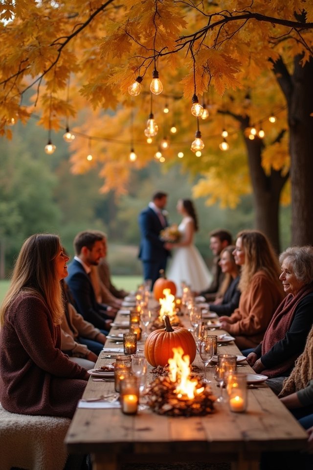 cozy outdoor fire pit ceremony