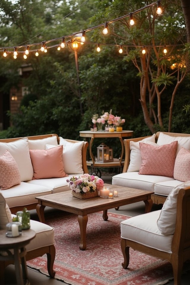 cozy outdoor lounge ambiance