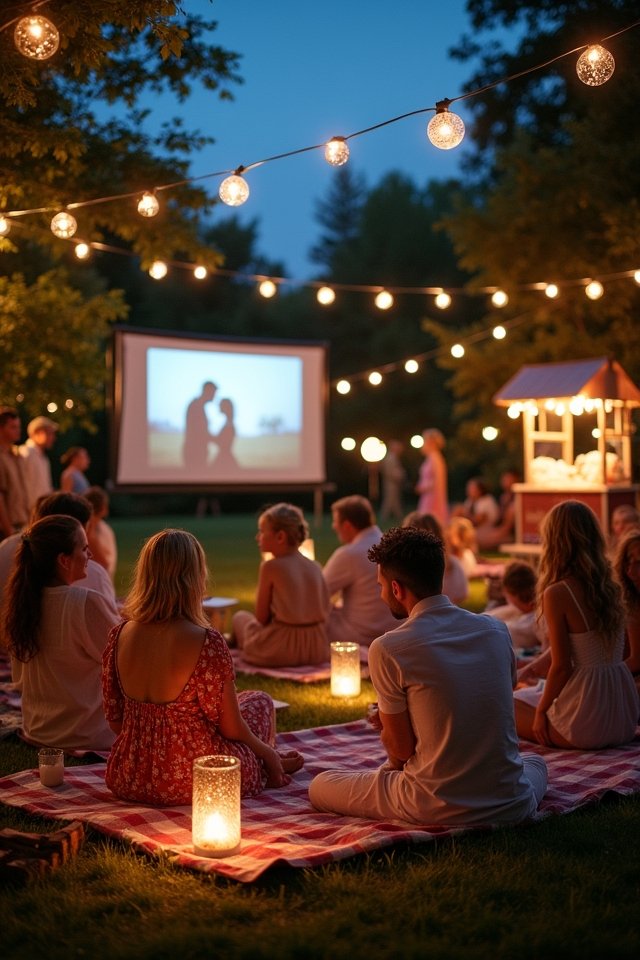 cozy outdoor movie night