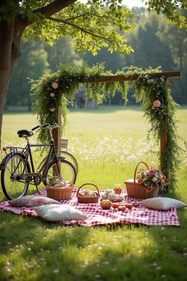 cozy outdoor picnic ceremony