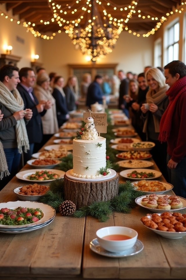 cozy potluck winter wedding