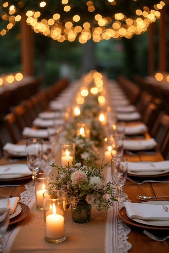 cozy rustic candle arrangements