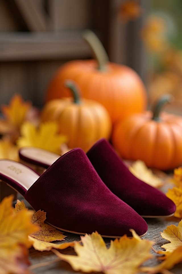 cozy velvet mules for weddings