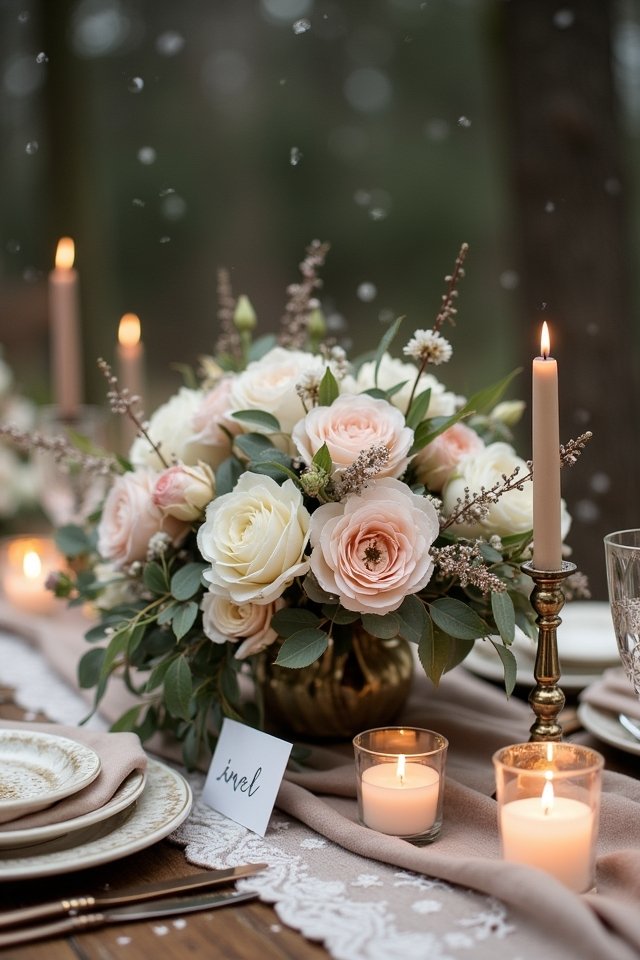 cozy warm neutral wedding