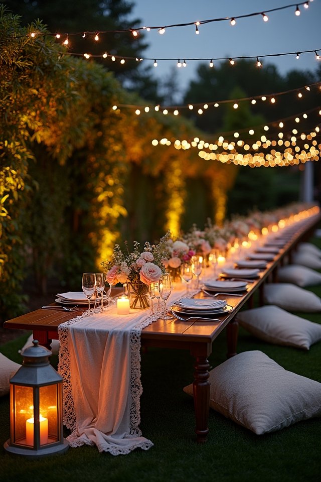 cozy wedding fairy lights