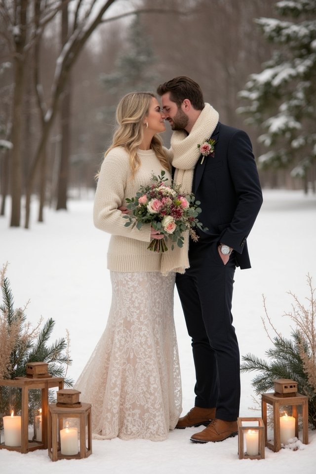 cozy winter wedding attire