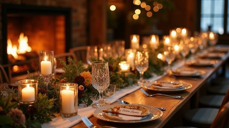cozy winter wedding dinner