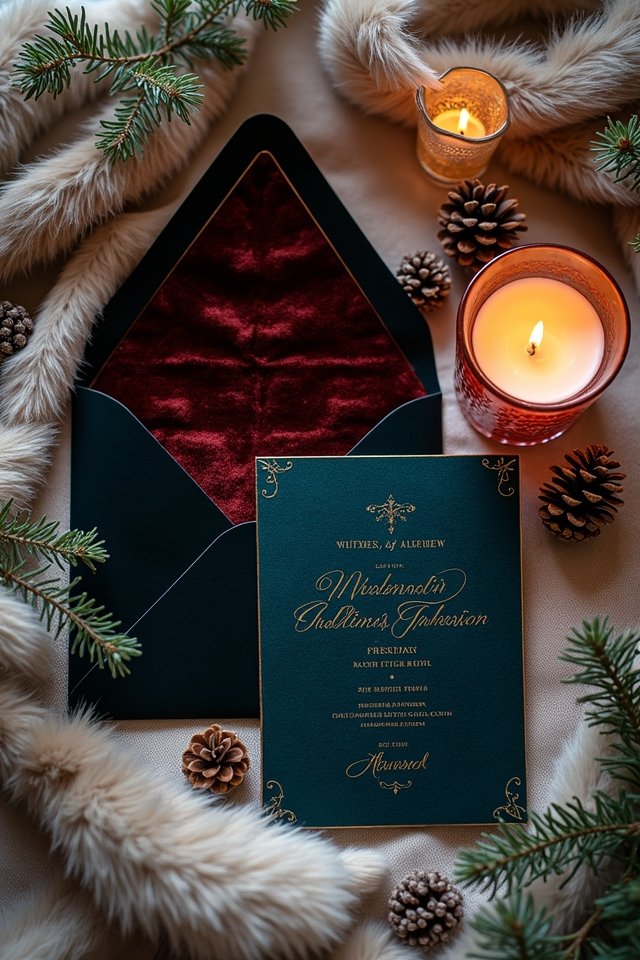 cozy winter wedding invitations