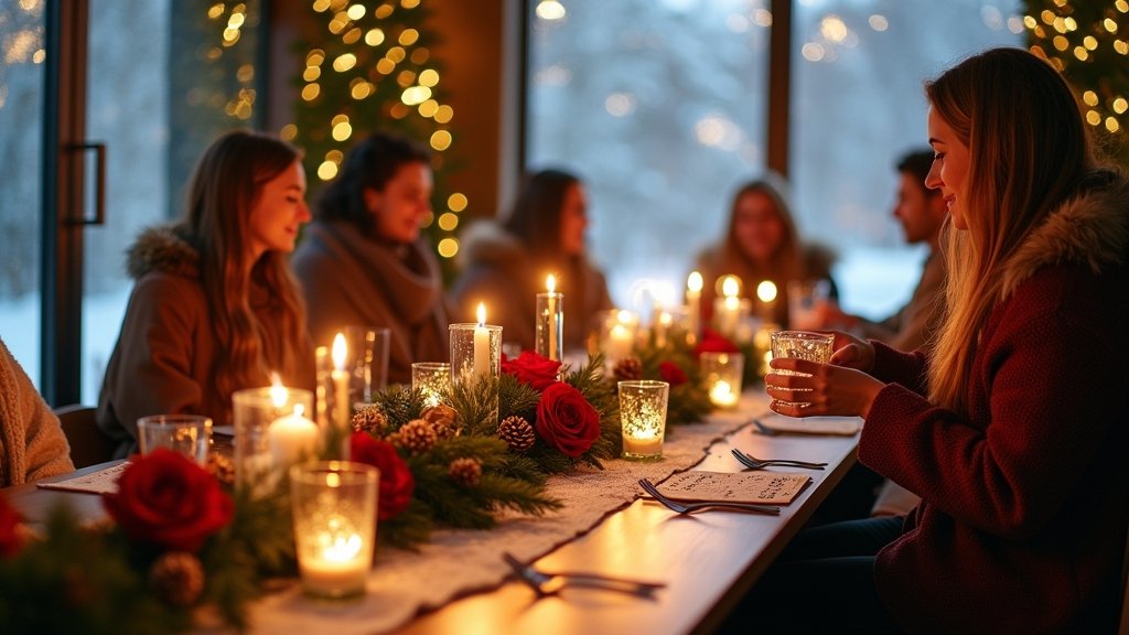 cozy winter wedding reception