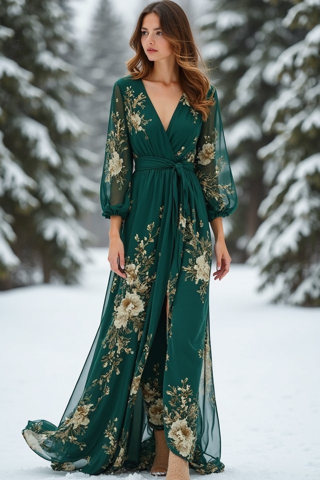 cozy winter wrap dress