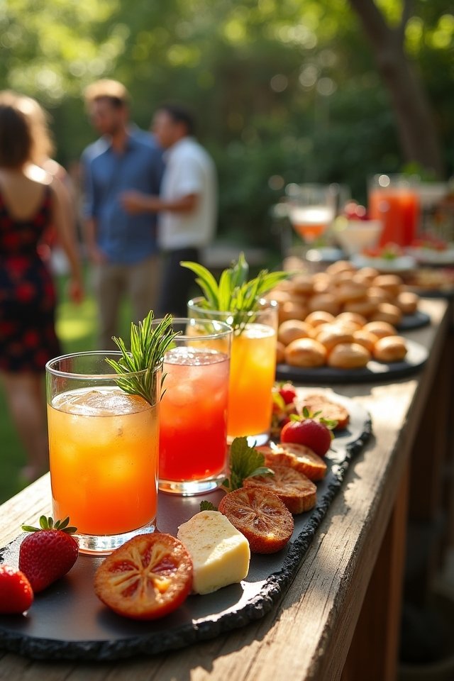 creative cocktails and food stations