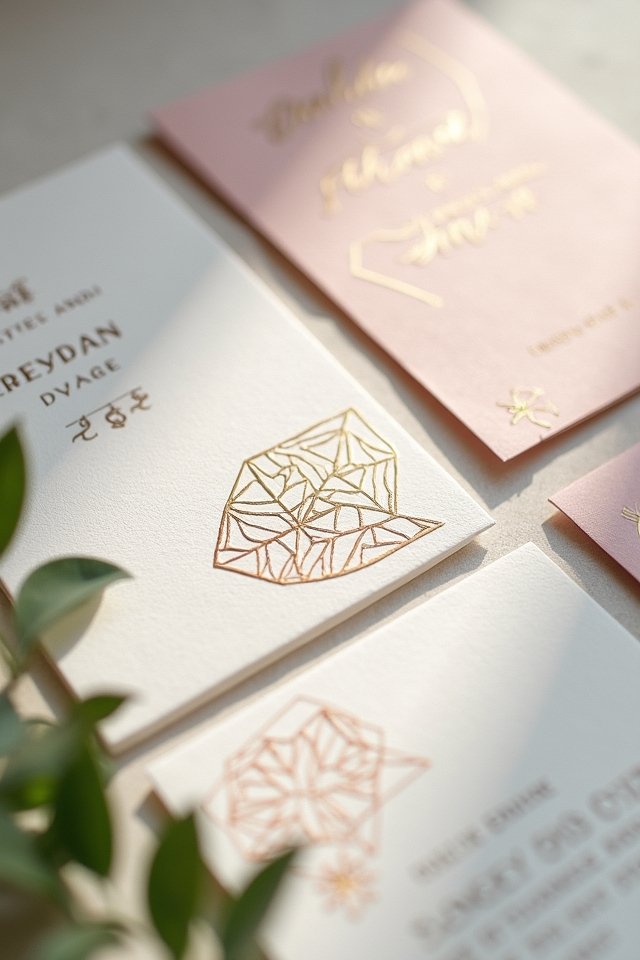 creative geometric wedding invitations