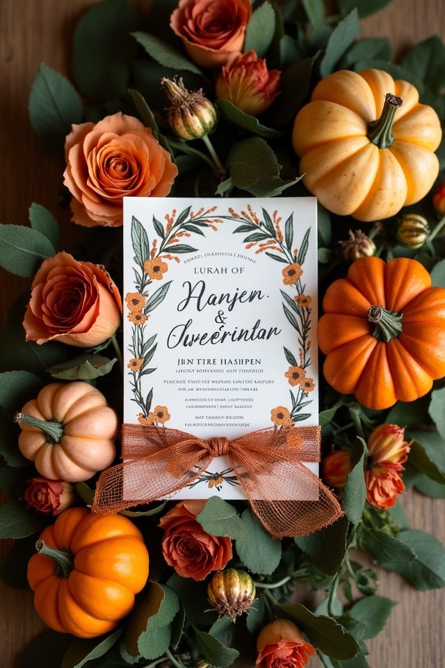 creative pumpkin wedding invitations