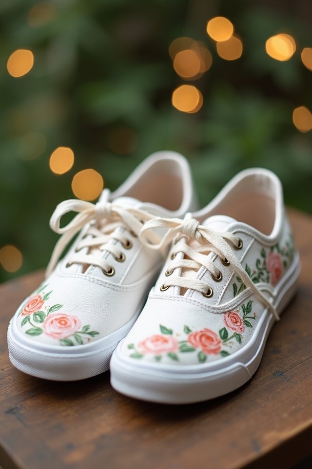 custom hand painted wedding sneakers