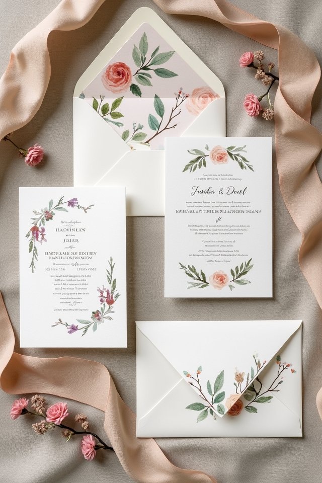 custom illustrated wedding invitations