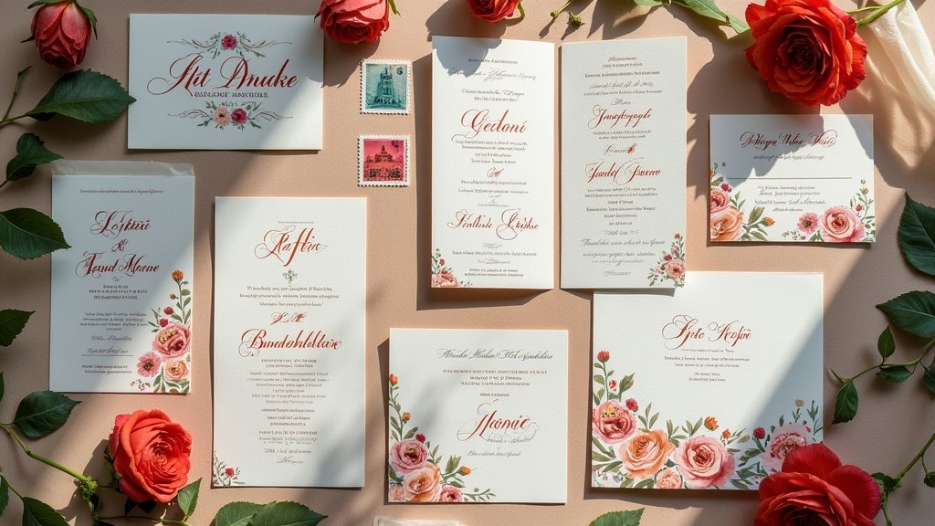 custom illustrated wedding invites