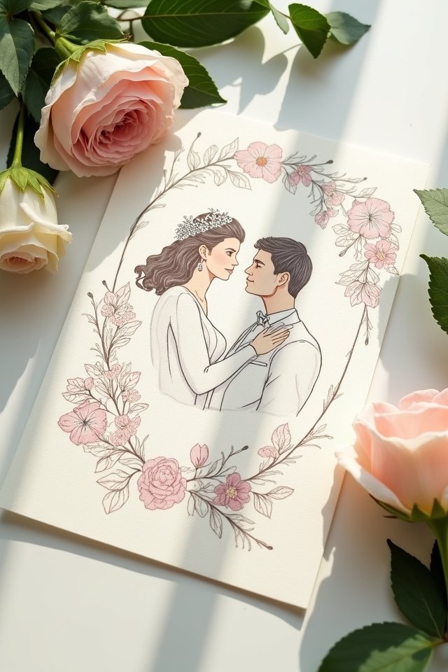 custom wedding invitation portraits