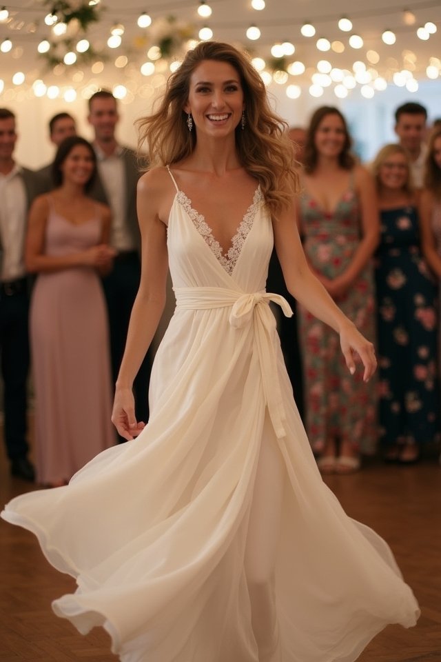 customizable elegant wrap dress