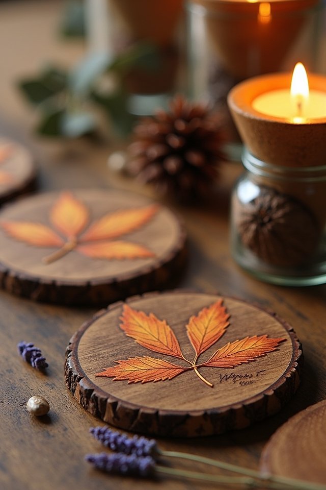 customized autumn wedding coasters