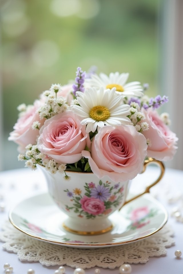 dainty tea cups blooms