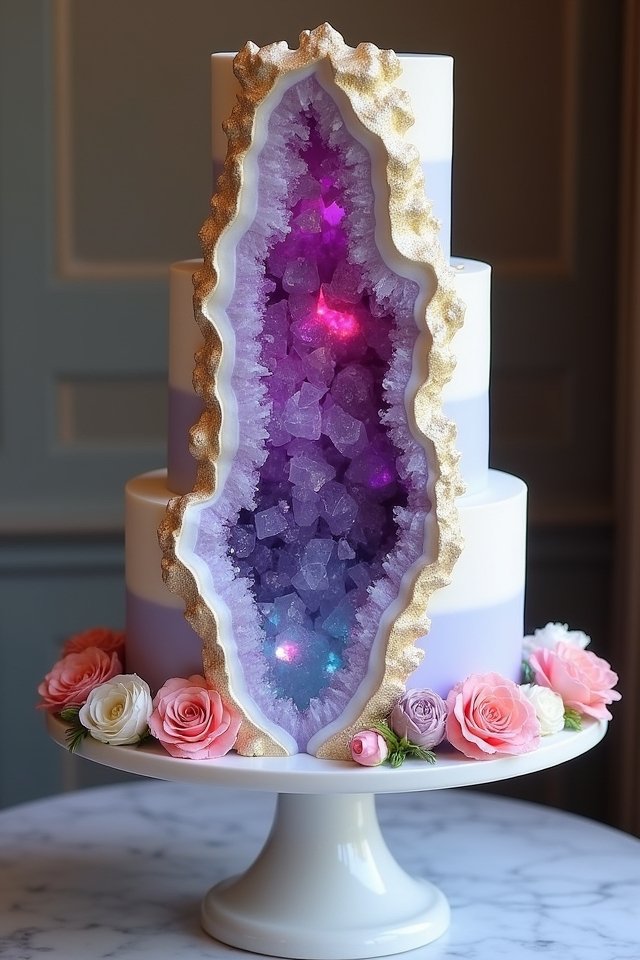 dazzling geode inspired cake masterpiece