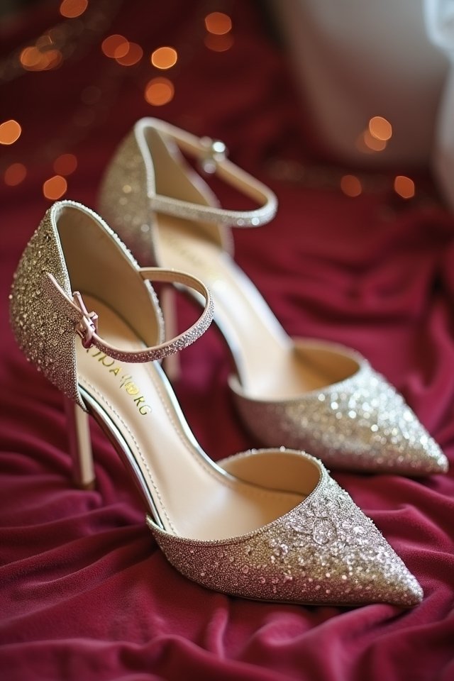 dazzling metallic high heels
