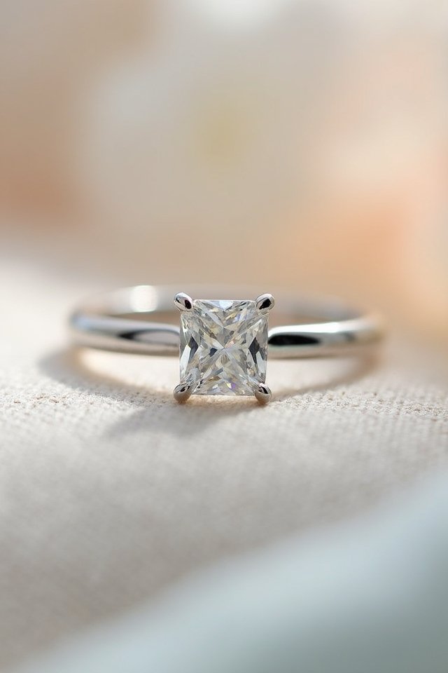 dazzling minimalist princess cut ring