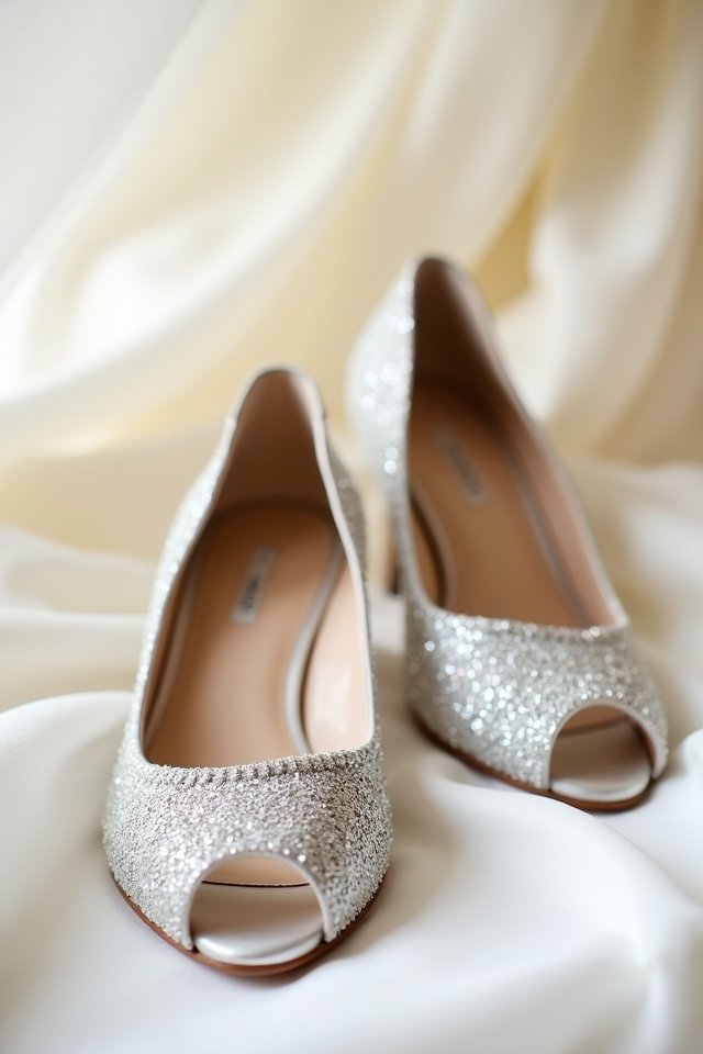 dazzling peep toe wedding heels