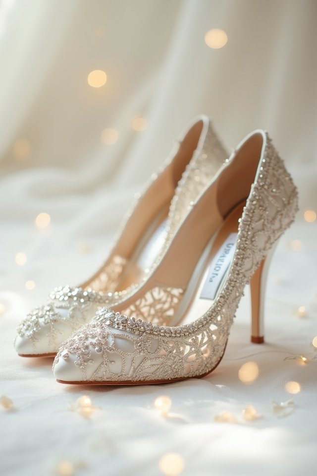 dazzling sparkling bridal heels