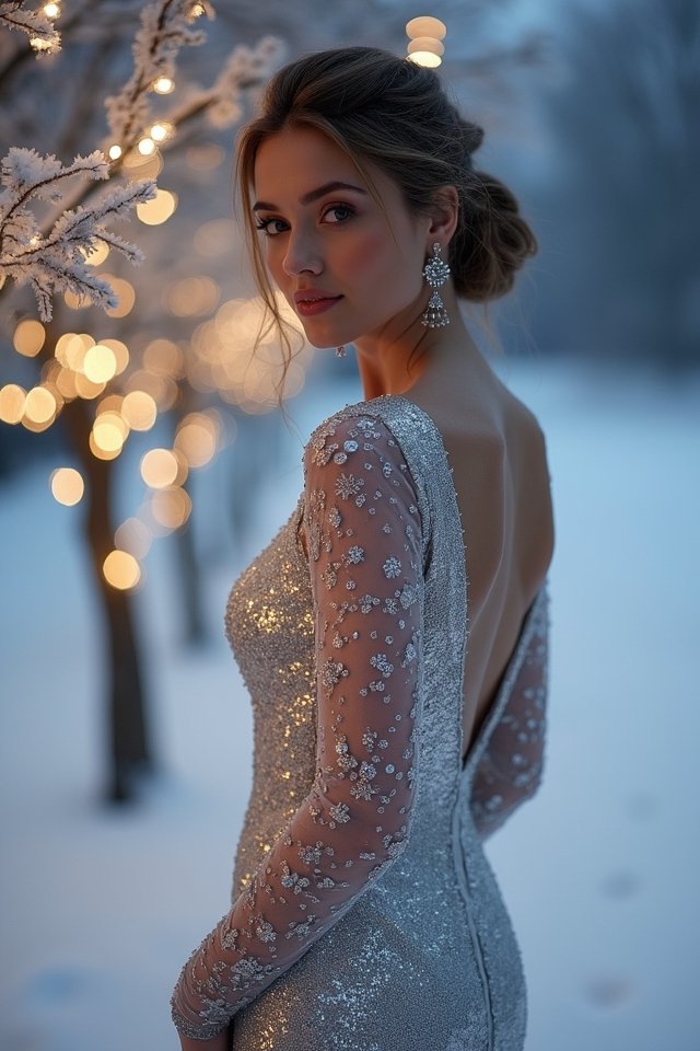 dazzling winter wedding attire