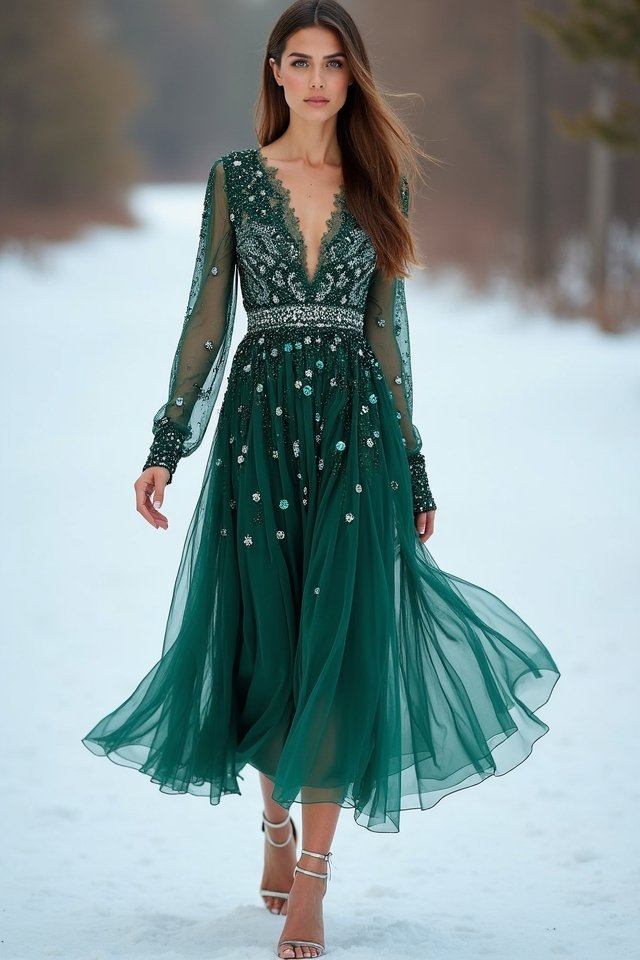 dazzling winter wedding attire