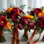 deep colored fall bouquets