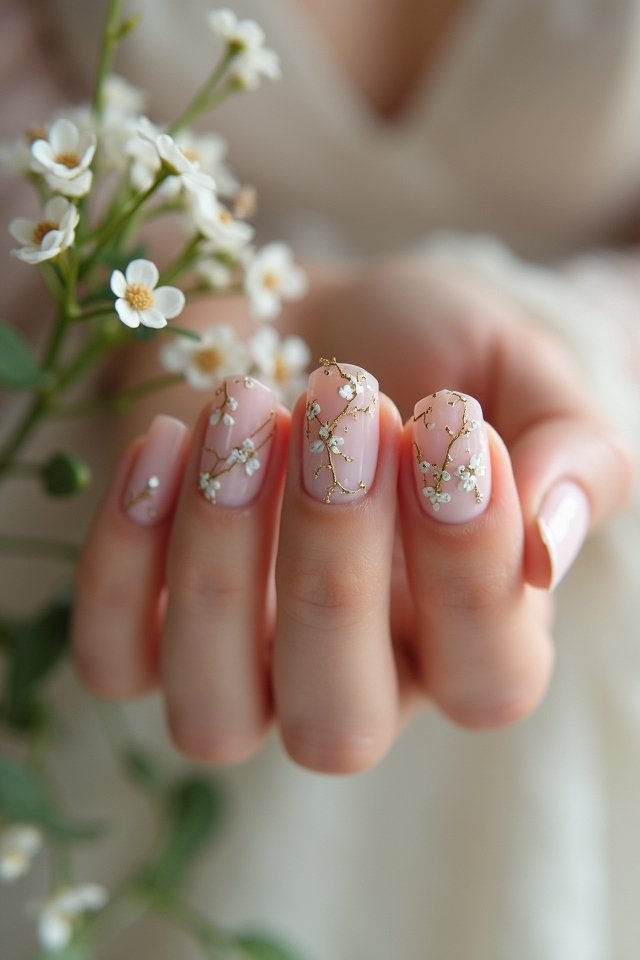 delicate floral nail designs