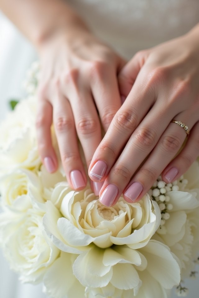 delicate floral wedding nails